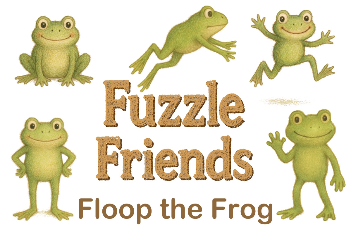 Floosp Fuzzle Friends – Floop the Frog Graphic by Donna and D.A.V.E · Creative ...