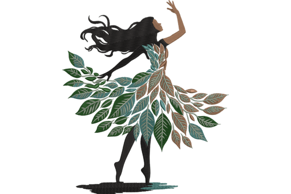 Leaf Dress Dancing Woman