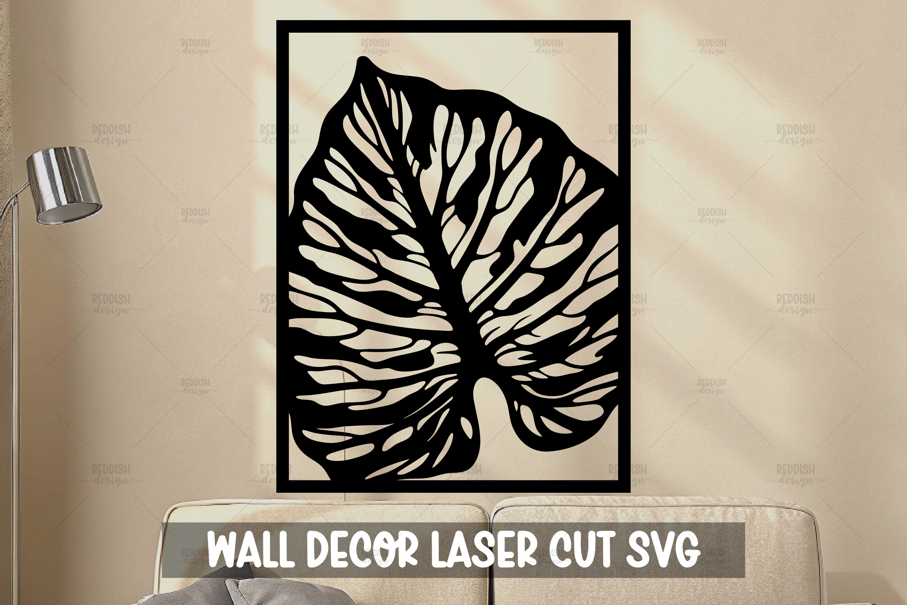Monstera Leaf Wall Art SVG | Laser Cut · Creative Fabrica