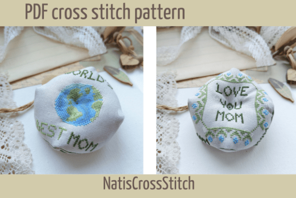 Mother Day Biscornu Cross Stitch Pattern