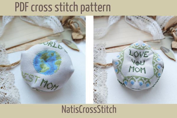 Mother Day Biscornu Cross Stitch Pattern