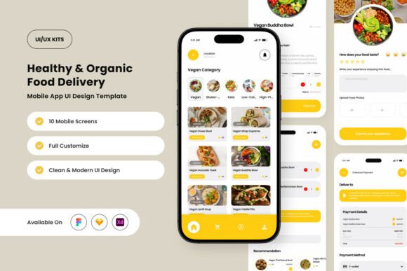 Nutrigo – Smart Healthy Food App Design Gráfico UX e UI kits Por twinletter