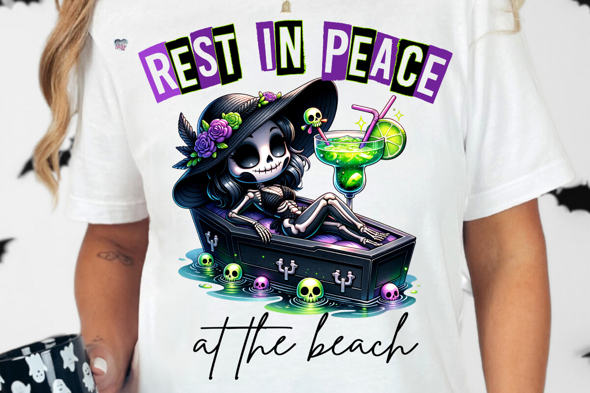 Pixel Rip Coffin RIP Skeleton Beach PNG Coffin Floaty Graphic by Pixel Paige Studio ...