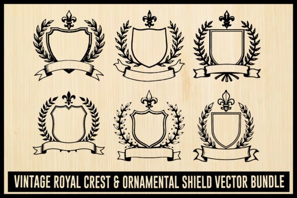 Vector File Crest Royal Crest & Shield Vector Set Graphic by Gfx_Store · Creative Fabrica