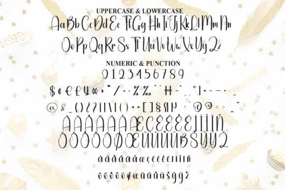Shiny Ornament Font PNG with transparent background - Preview 6