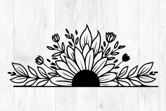 Sunflower Svg, Flower Svg,Half Sunflower