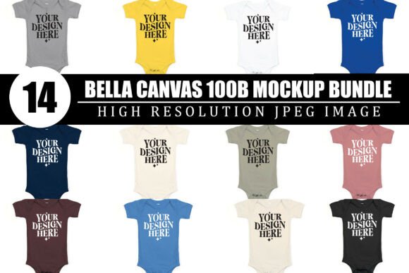 Bella Canvas 100B Mockup Bundle Grafik Produktmodelle (Mockups) Von MockCity