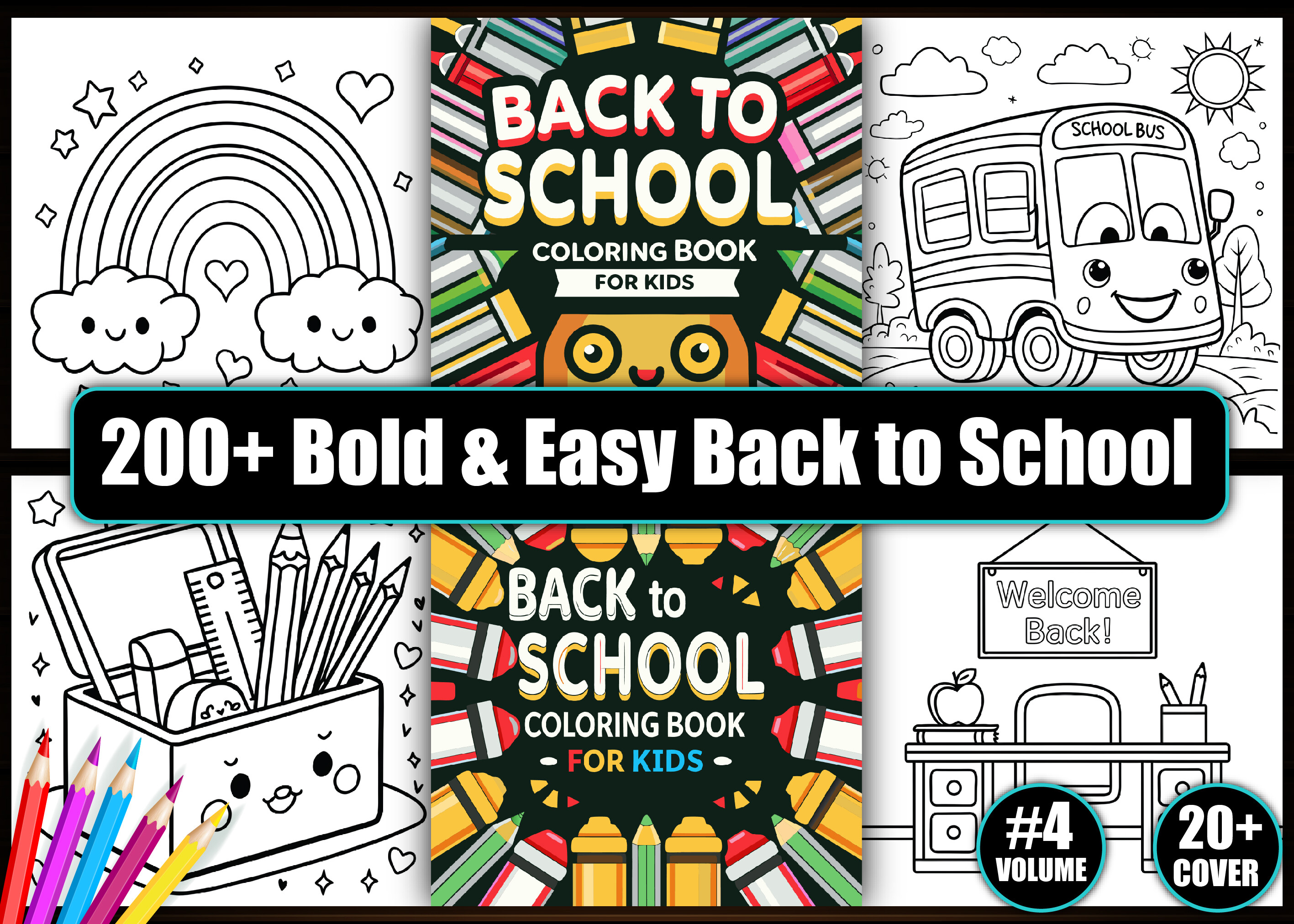 Bold &Easy Back to School Coloring Pages