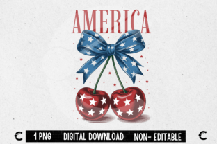 Coquette Bow 4th of July Cherry America Graphic by Crimson Rain Digital ...