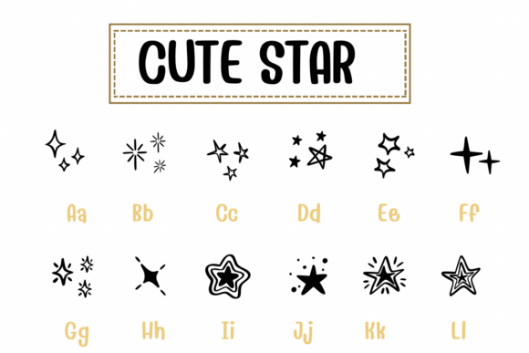 Cute Star Font PNG with transparent background - Preview 1