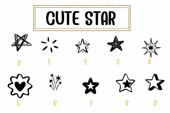 Cute Star Font PNG with transparent background - Preview 3