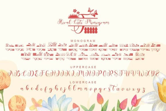 Floral Cute Monogram Font - Preview 4