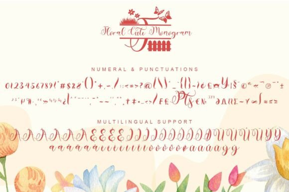 Floral Cute Monogram Font - Preview 5