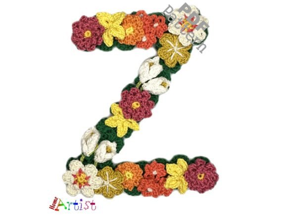 Floral Letter Z Crochet Pattern