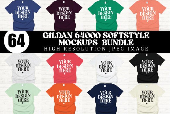 Gildan 64000 Softstyle Mockup Bundle