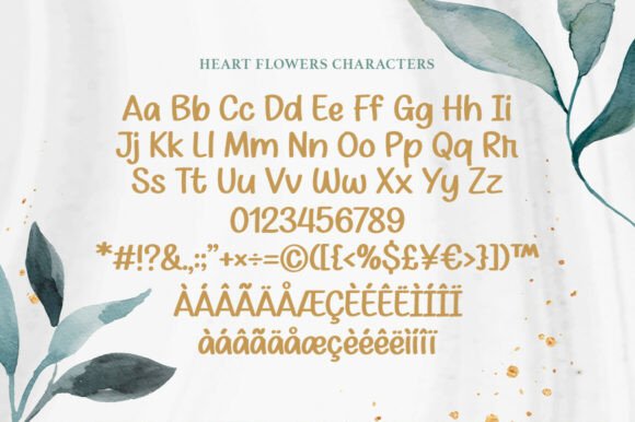 Heart Flowers Font PNG with transparent background - Preview 2