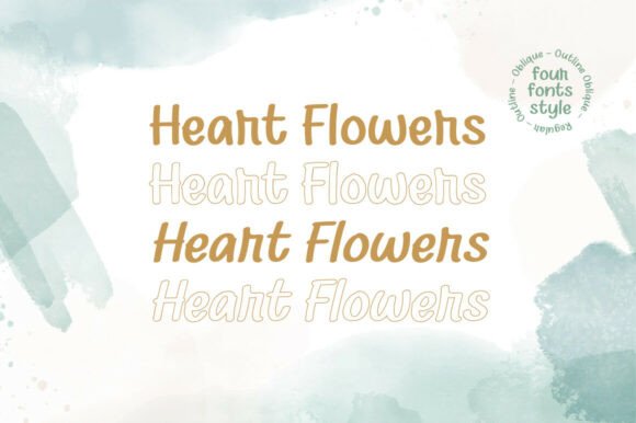 Heart Flowers Font PNG with transparent background - Preview 4