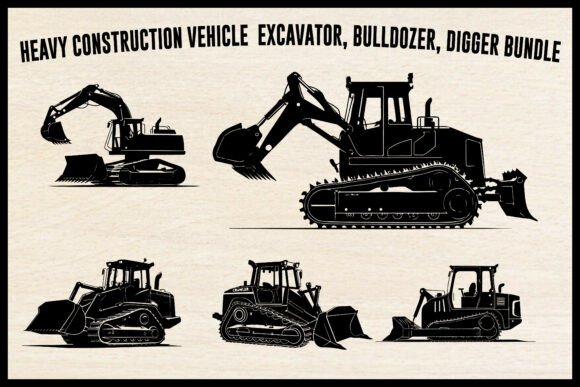 Heavy Construction Machinery Vector Bundle Gráfico Artesanato Por Arifin Vector Studio