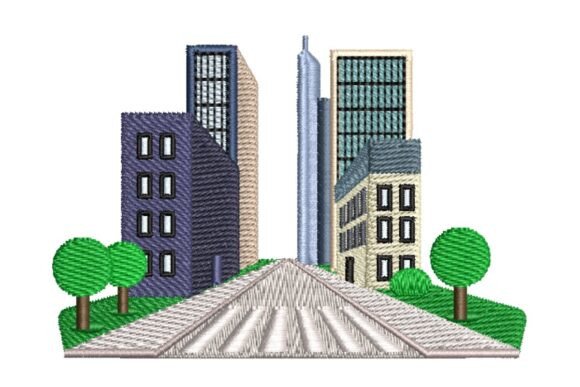 Modern City with Park