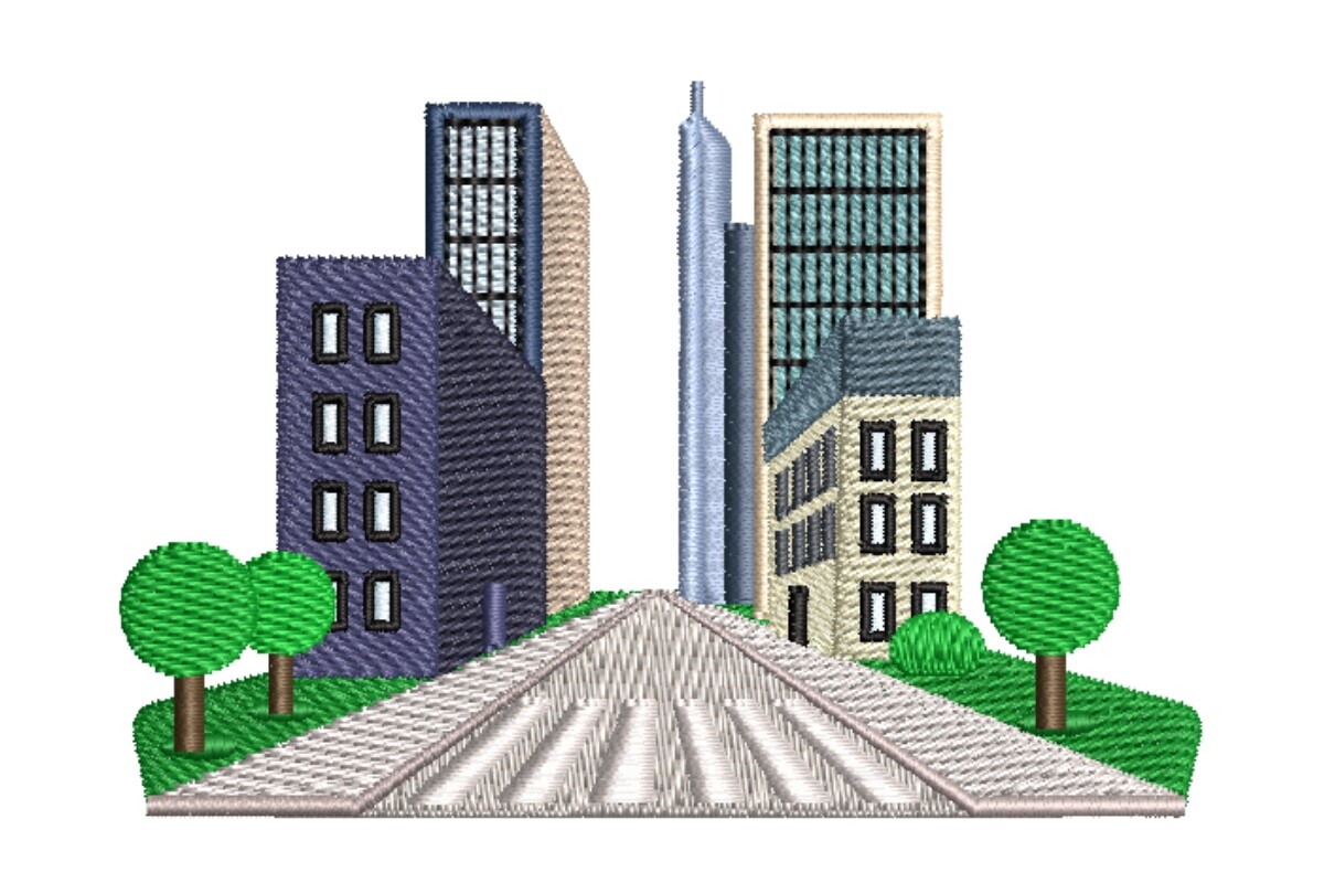Modern City with Park