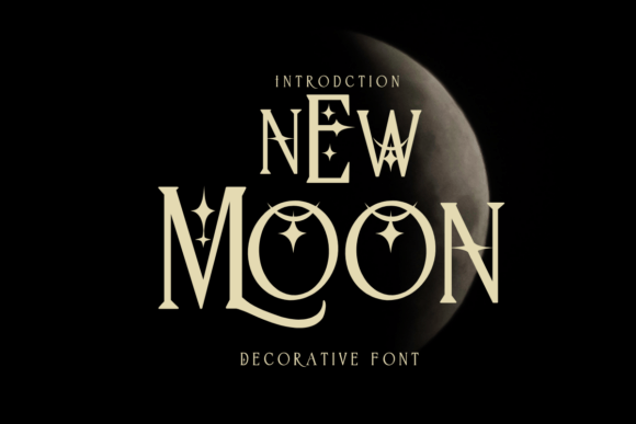 Preview specimen of New Moon decorative font