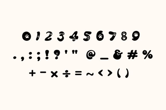 Paws Animal Font PNG with transparent background - Preview 2