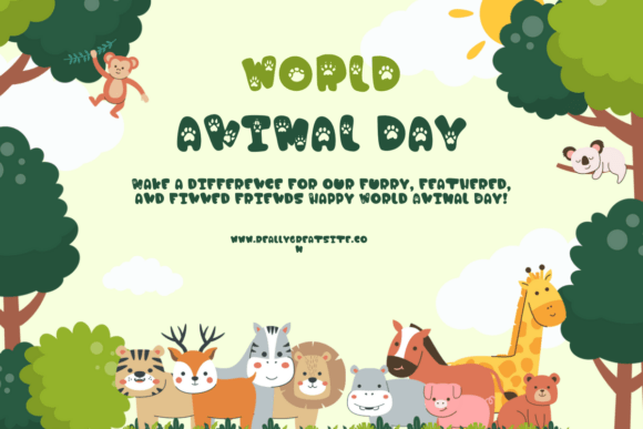 Paws Animal Font PNG with transparent background - Preview 3