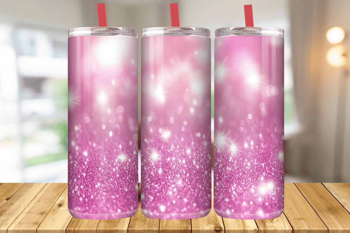 Pink Glitter Tumbler Wrap 20 Oz Skinny Graphic by Magic Creative ...
