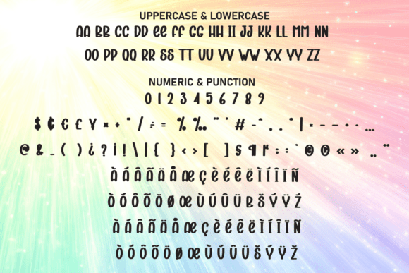 Rainbow Shine Font PNG with transparent background - Preview 6
