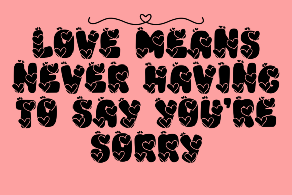 Retro Valentine Font PNG with transparent background - Preview 1