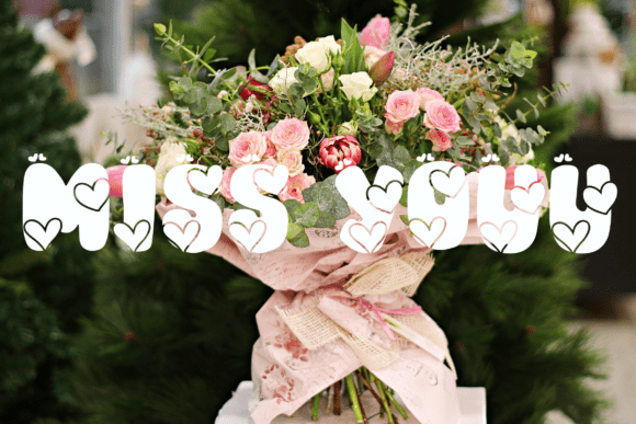 Retro Valentine Font PNG with transparent background - Preview 2