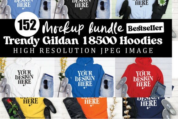 Trendy Gildan 18500 Mockup Bundle