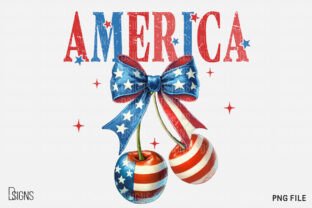 4th of July America Cherry Coquette Bow Graphic by DSIGNS · Creative ...