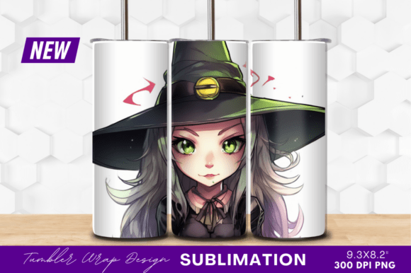 Anime Style Green Eyed Witch Tumbler