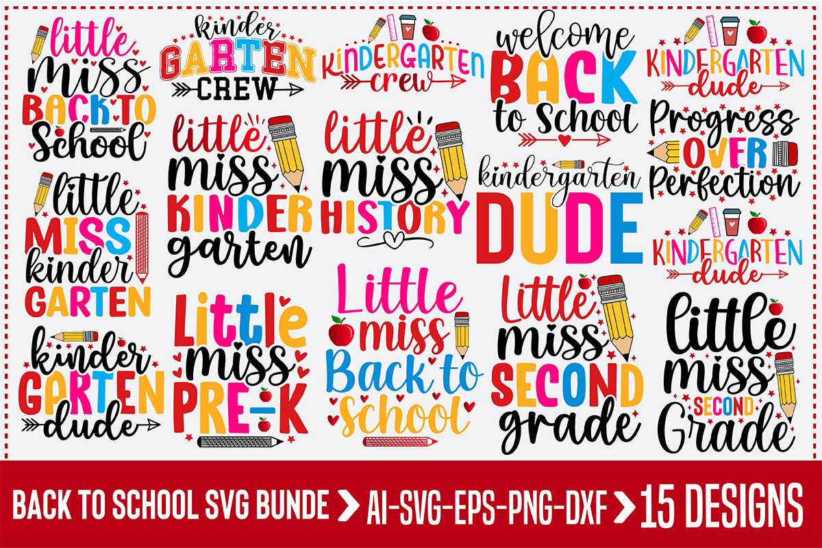 Back to School SVG Bundle Graphic by TeeKing124 · Creative Fabrica
