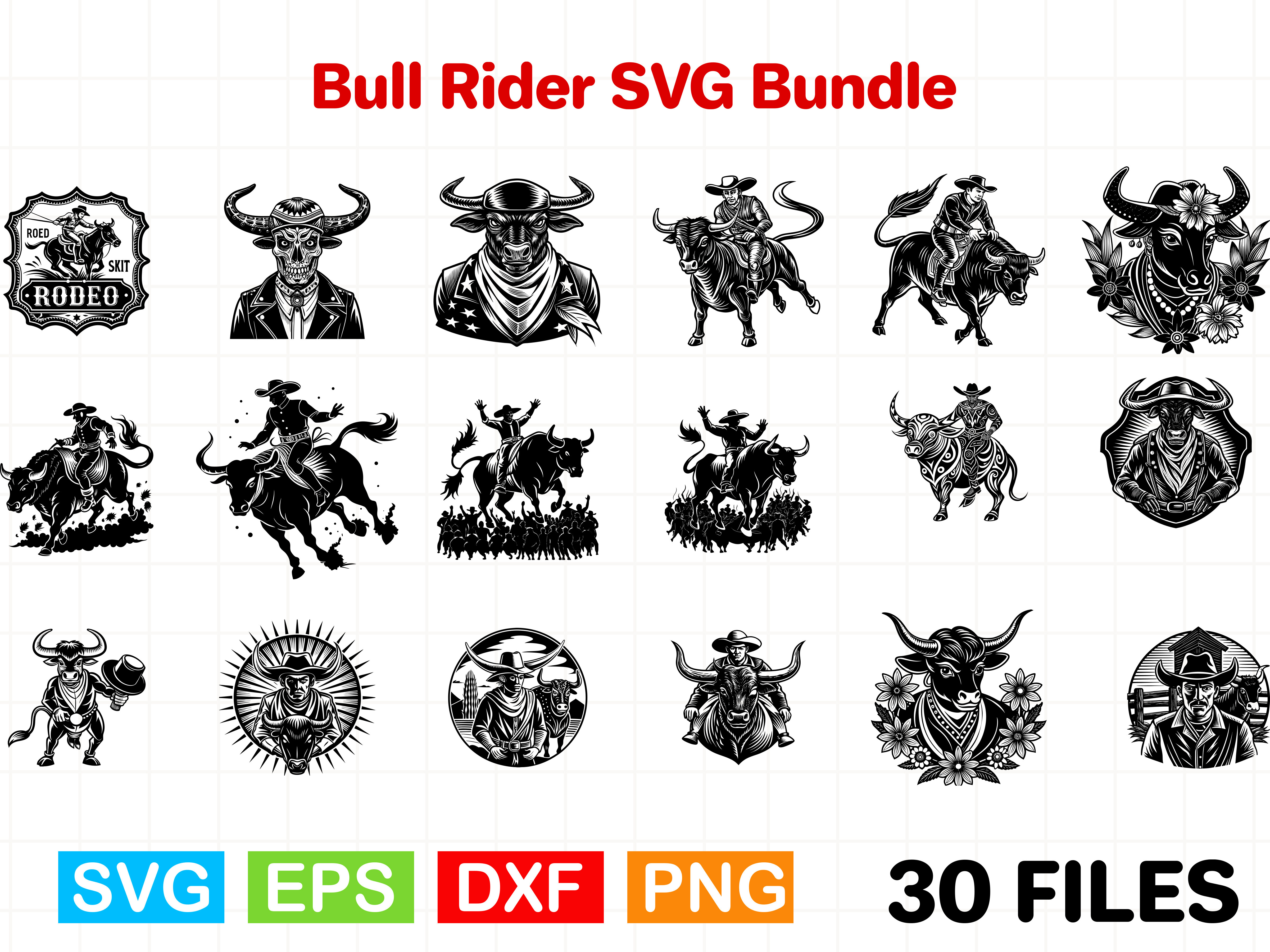 Bull Rider SVG Bundle Graphic by Creativity Designer · Creative Fabrica