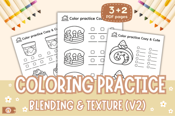 Coloring Practice Worksheets Yummy V-2