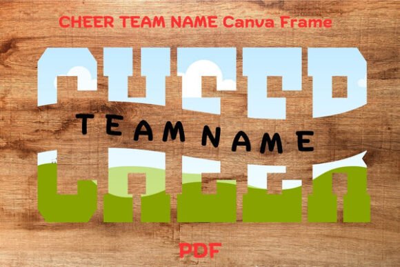 Custom Cheer Team Name Canva Frame PDF