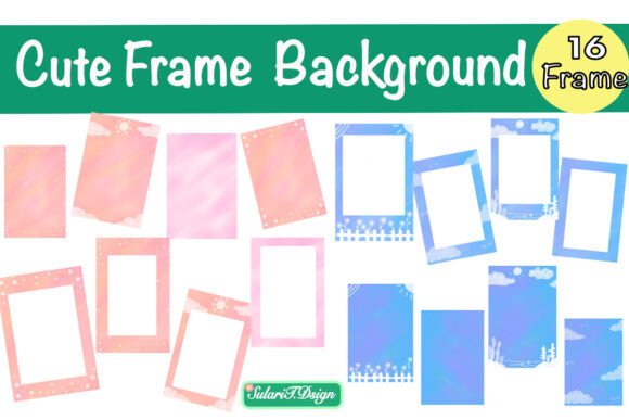 Cute A4 Frame Background ( 8 Png+8 Jpg)