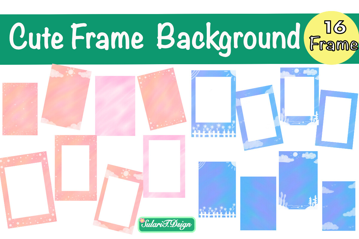 Cute A4 Frame Background ( 8 Png+8 Jpg)