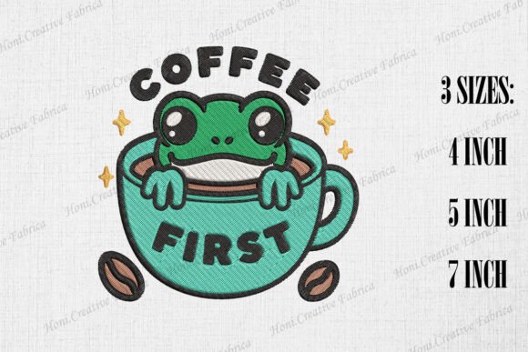 Cute Frog Loves Coffee