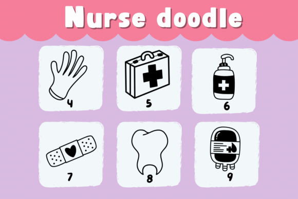 Nurse Doodle Font PNG with transparent background - Preview 3