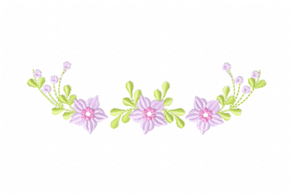 Pastel Floral Border Embroidery Design