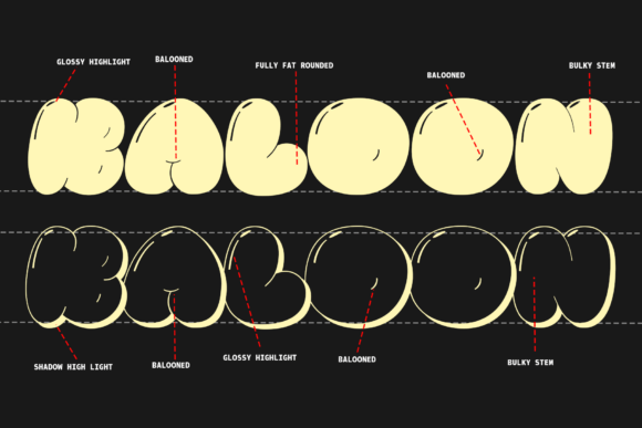 Pluffy Loon Font PNG with transparent background - Preview 1