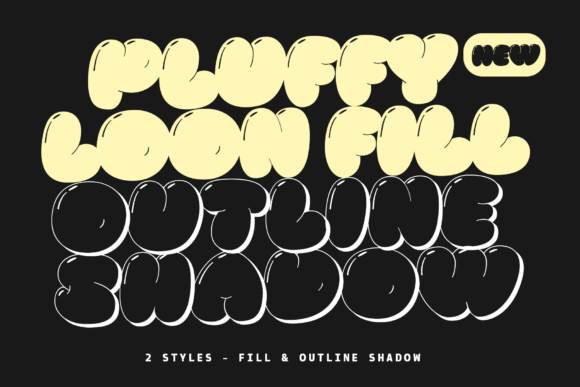 Pluffy Loon Font PNG with transparent background - Preview 2