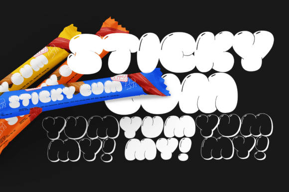 Pluffy Loon Font PNG with transparent background - Preview 3