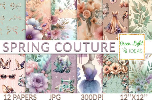 Spring Fashion Floral Digital Papers