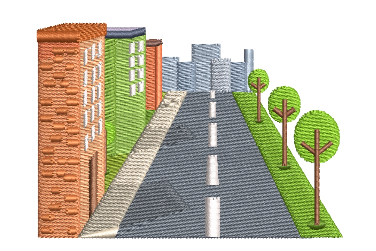 Street with Trees and Houses