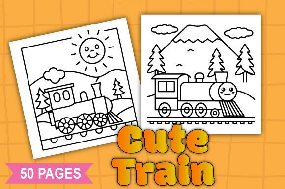 Super Cute Smiling Train Coloring Pages