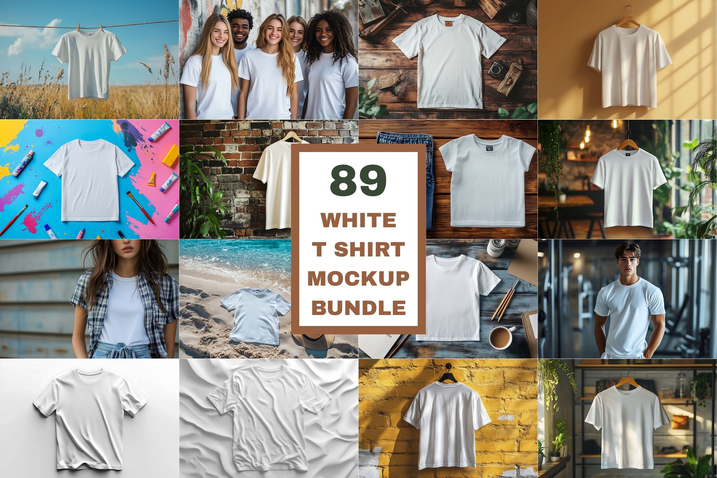 White T Shirt Mockup Bundle Graphic by SVG24 · Creative Fabrica